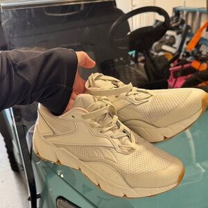 Reebok Neutral Beige Athletic Sneakers with Gum Outsole